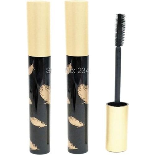 Empty Mascara Tube 5ml Empty Black Feather Mascara Tube Eyebrow Dye Cream Cosmetic Container Empty Gold cover Mascara Tube50pcs