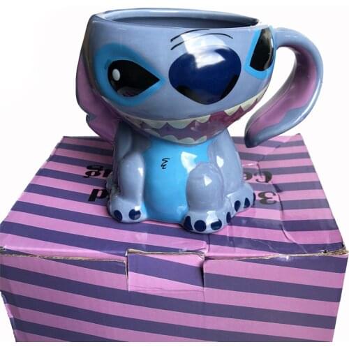 Unique ear handle 3D cartoon single ear ceramic mug cup