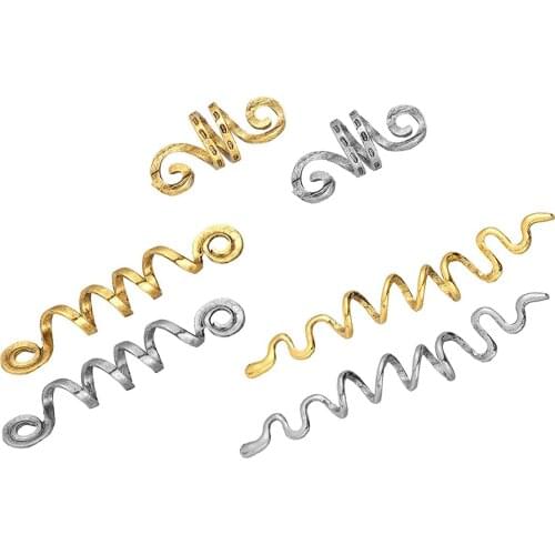 Vikings Spiral hair Beads Dwarven Beard Coils for Beards hair Pendants Men Hairpin Hair Clips Accessories