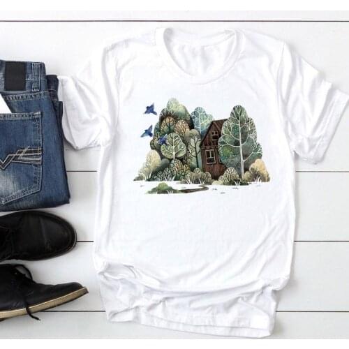 Women Short Sleeve Peace Life Travel Cute Fashion Cartoon Summer Graphic T Top Lady Print Tee Female Tshirts Clothes T-Shirt