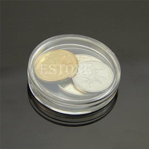 10pcs 38mm Money Box Clear Round Cases Coin Storage Capsules Holder Round Plastic Coin Box