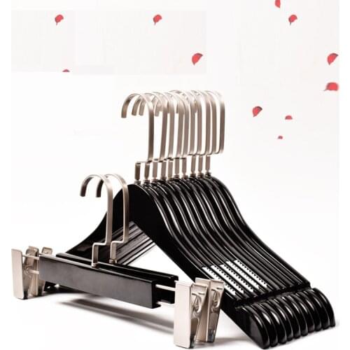 10pcs/lot 30cm~44cm Black solid wood clothing rack adult mens wear womens wear clothing store non-skid wood clothing rack