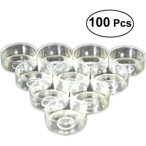 100 Pcs Plastic Candle Holder Clear Candle Cup For Temple Supplies