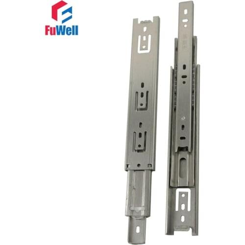 2pcs 20inch Drawer Slide 45mm Width Stainless Steel Fold Telescopic Ball Bearing Sliding Rail for Furniture Cabinet Drawer