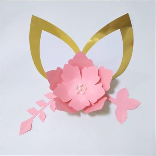 2019 Pink DIY Cardstock Paper Flowers Artificial Flower For Birthday Backdrop Decorations Special Party Deco