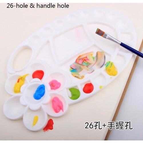 4pcs/set Multi-functional Chirdren Painting Palette Flowers Plastic Easy Washable Watercolor Art Propylene Drawing Supplies