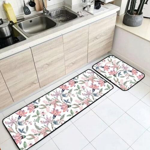 American style country flower flower maple leaf kitchen mat entry mat non-slip foot mat bedroom bedside rug