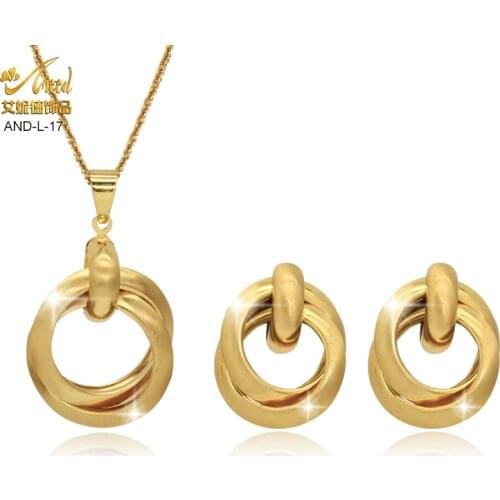 Earrings Necklace Sets For Womens Jewelery Sets Gold Wedding Bridal Religious 24k Pendant Brazilian Ethiopian Mexican Dubai 2021