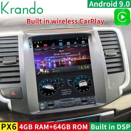 Krando Android 9.0 10.4" vertical screen car radio for Nissan Teana 2008-2012 DSP car multimedia tablet wireless carplay