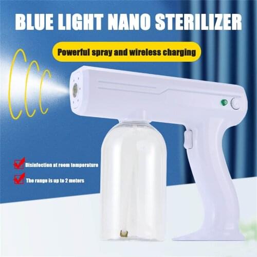 Wireless Electric Sanitizer Sprayer Disinfects Blue Light Nano Steam Spray Gun Sterilizing Nano Spray Gun For Home Office#G4