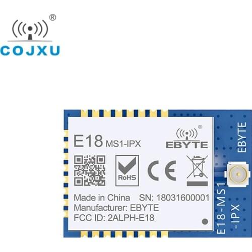 Zigbee CC2530 2.4GHz Core Board SMD Wireless rf Module cojxu E18-MS1-IPX SPI Transmitter Receiver with Shield PCB IPX Antenna