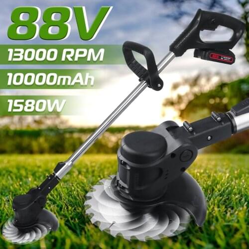 13000RPM 88VF Electric Lawn Mower Cordless Grass Hedge Trimmer Handheld Adjustable Mowing Machine Garden Power Tool EU Plug