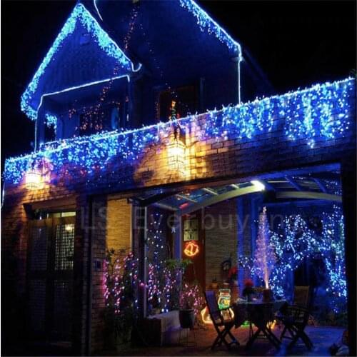 New Year 3.5M Droop 96 LED Curtain Icicle String Lights 8 Modes Post Christmas New Year Wedding Party Bedroom EU PLUG 110v 220v