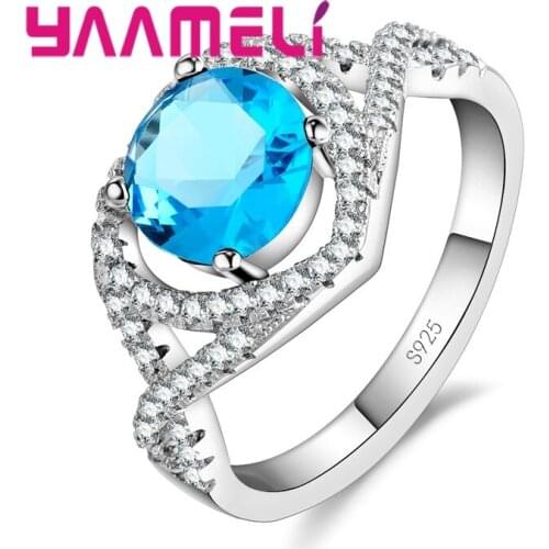 Colorful 925 Sterling Silver Wide Face Ring Round Shape Cross Cut Church Dating Wedding Engagement Friendship Jewelry