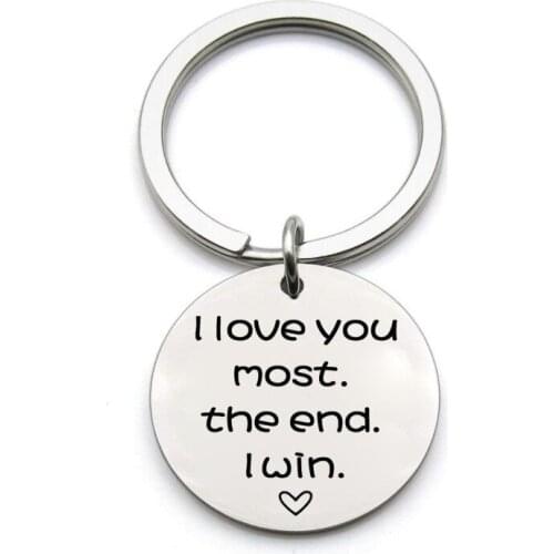 Creative letters I Love You Most. the end i win stainless steel key ring couple jewelry