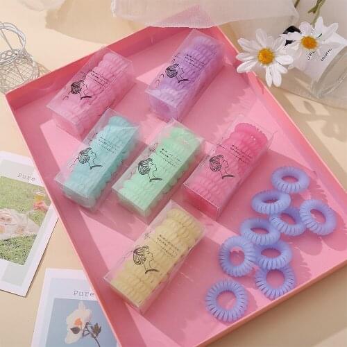 Summer Elastic Telephone Wire Hair Bands Girl Woman Hair Accessories Rubber Band Headwear Hair Rope Spiral Shape Hair Ties