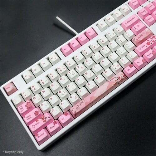 PBT 104 Korean Russian Backlit Keycap OEM Profile Keyscaps Keys For Cherry MX Mechanical Keyboard Key Cap Switches