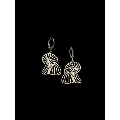 Trendy cute Poodle drop earrings gold silver plated earrings women fashion jewelry