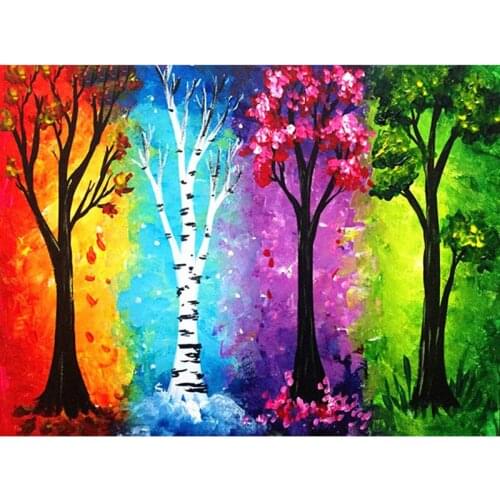 Diy Diamond Painting Kits Full Round With AB Drill 5D Mosaic Embroidery Landscape Animal Mosaic Painting Rhinestones Home Decor