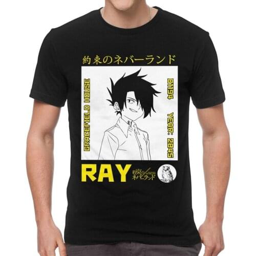 Male The Promised Neverland Ray T-Shirt Graphic Yakusoku No Neverland Tshirt Short Sleeve Unique T Shirt Cotton Tee Top Clothing
