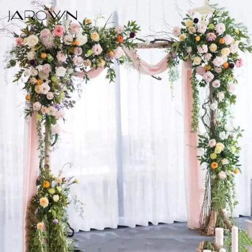 JAROWN Wedding Irregular Flower Row Background Decoration Wedding DIY Rose Hydrangea Flower Arrangement Arch Flower