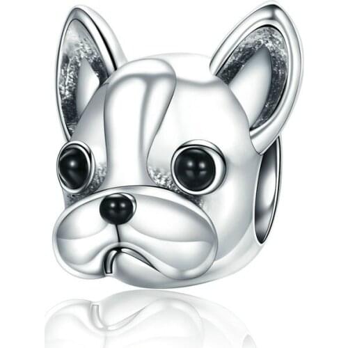 2019 NEW 100% 925 Sterling Silver Loyal Partners French BULLDOG Doggie Animals Bead fit Women Charm Jewelry Bracelets Dog SCC315