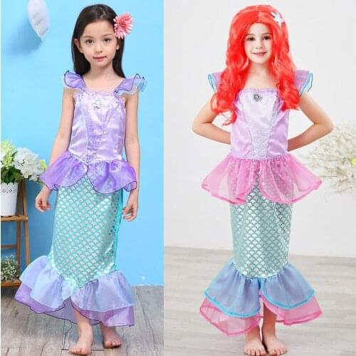Kids Mermaid Tail Princess Costume Cosplay Girls Mermaid Cosplay Costumes Dress Suit Birthday Halloween Costumes Cosplay Dress