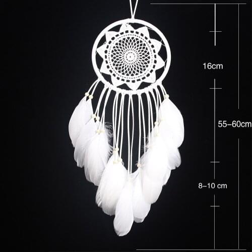 Sunflower lace net dream catcher white feather beatuiful home wall hanging decoration