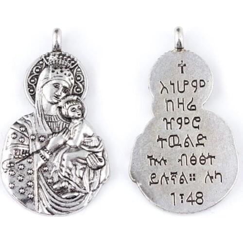 Virgin Mary Tag Cross Pendant Jesus Portrait Pendant Catholic Gift Made In Zinc Alloy Style Order To Send Exquisite Gift