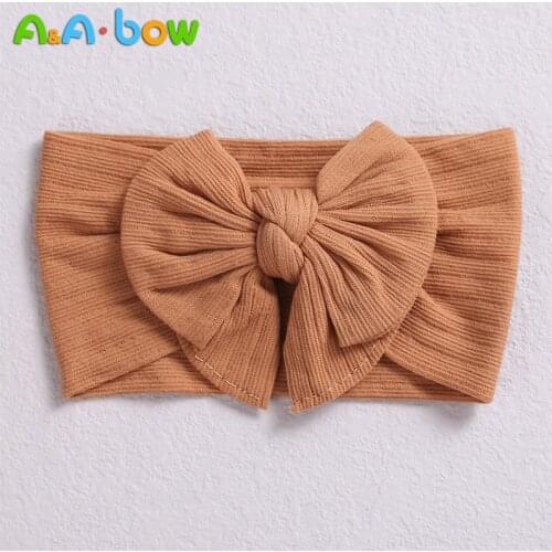 1pcs Double Bowknot Baby Girl Headband Soft Girls Nylon Hair Bands Kids Headwear for Infant Headwrap Child Baby Hair Accessories