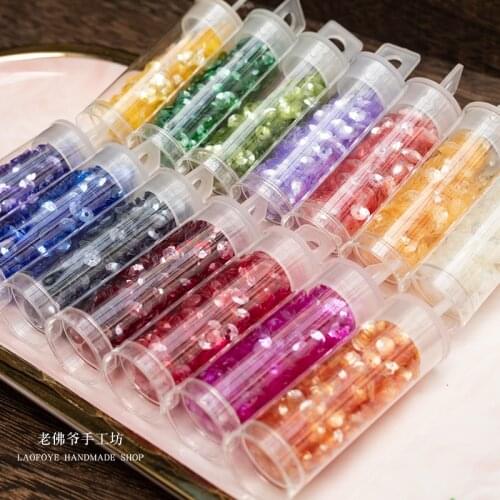 [4mm transparent concave film] French embroidery turtle shell sequins, imported PET high temperature resistant film