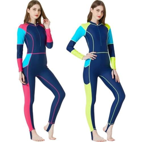 Sbart womens one-piece diving suit long sleeve sun bathing suit thin jellyfish suit snorkeling suit
