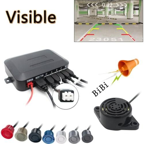 Parking Sensors System Auto Parktronic Kit Radar with 4 Sensors Reverse Backup Monitor Detector System For Rear Bumper