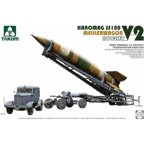 TAKOM 1/72 WW.II German V2 Rocket Meillerwagon Hanomag SS100 Tractor 5001 Model Kit