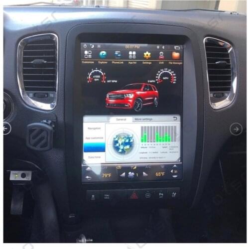 Vertical screen Tesla Style PX6 Android 9.0 4+64GB Car Radio Player GPS Navigation For Dodge Durango 2011+ Multimidia Unit DSP