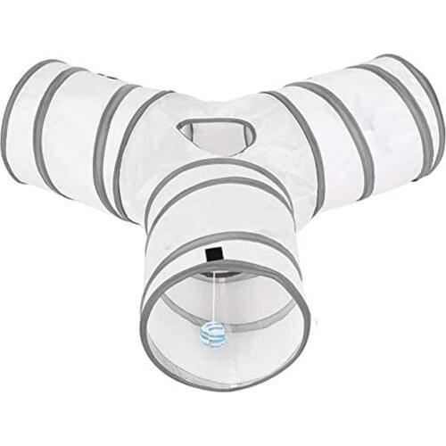 Y Shape Cats Tunnel Cat Pet Tunnel 3 Way Crinkle Collapsible Tube Toy Tunnel Training Toys Pet Supplies