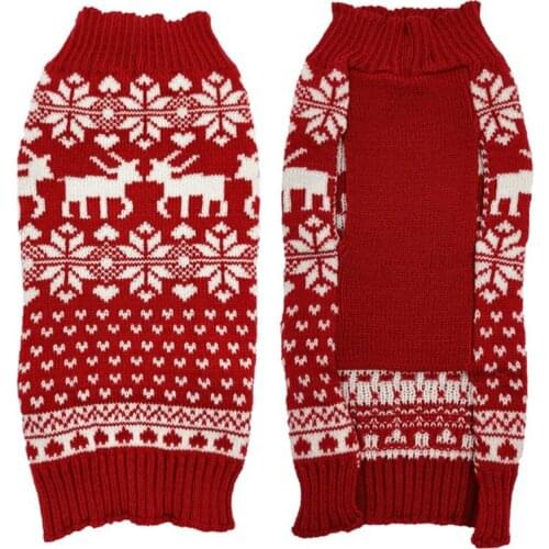 Pet Dog Christmas Sweater Classic Red Puppy Kitten Xmas Coat Pet Winter Warm Clothes Yorkie Chihuahua Clothing