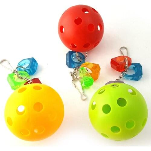 Starlit Bright Color Ball Pet Parrot Bird chew Hanging Toys Pet Cage Decor