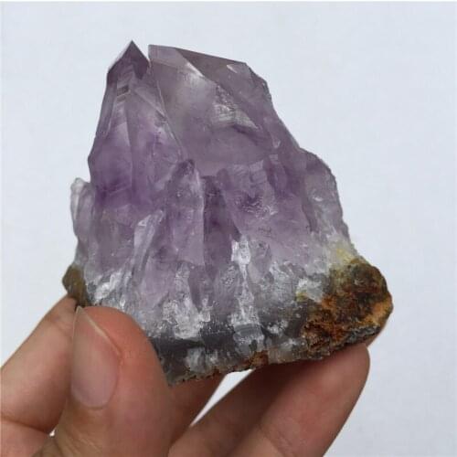 1PCS 100% natural stones and minerals light amethyst cluster specimen healing crystals for home decoration