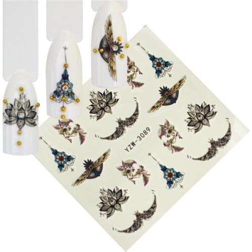 LCJ 1 PC Nail Gemstone Necklace Perfectly Combined Pattern Water Transfer Stickers Nail Decals Tattoo Sticker Design