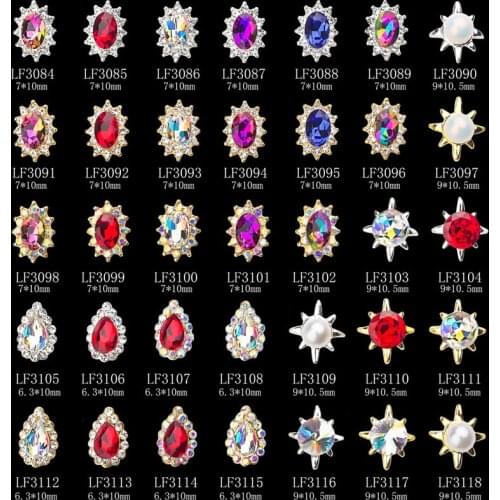 10pcs/bag Different Shape Colorful AB Crystal Rhinestones Diamond Metal Gems Strass Jewels Stones for 3D Nails Art Decoration #4