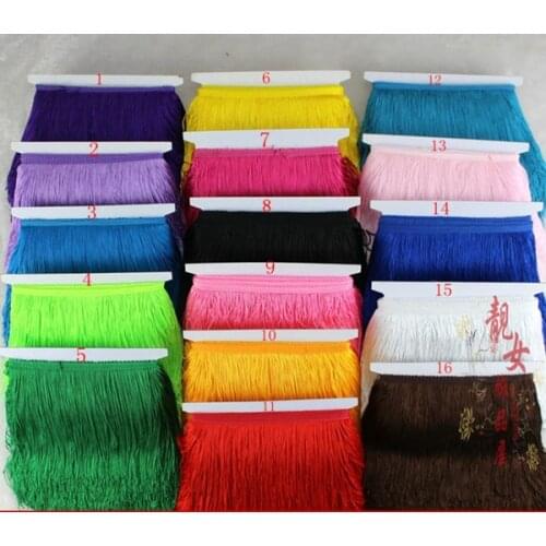 10 Yard/Lot /30CM Long Polyester Lace Tassel Fringe Lace Trim Ribbon Sew Latin Dress Stage Garment Curtain Diy Accessories SM028