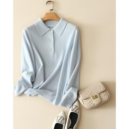 100% cashmere sweaters women winter casual turn-down collar softness knitwear female fashion simple pullovers long sleeve