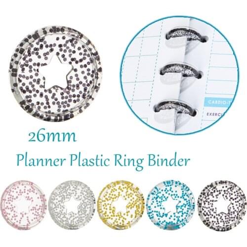 16pcs 26mm Plastic Ring Binder Planner Screw Discs Binder Notebook Binding Discs Loose Leaf Ring Binding Buckle Office Supplies