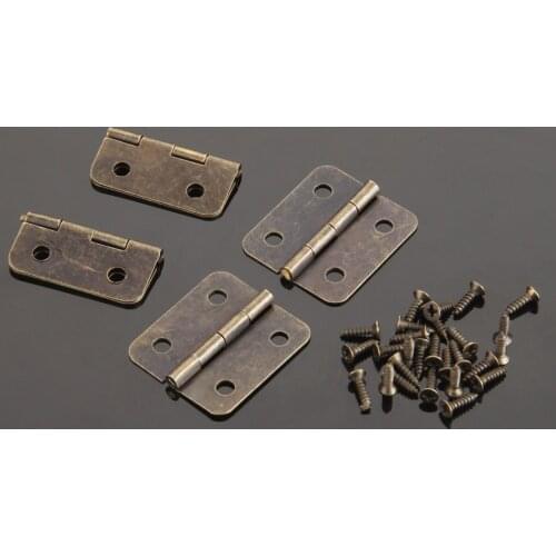 20Pcs Jewelry Wood Box Cabinet Drawer Butt Hinge Decorative Hinges Antique Bronze Furniture Hinges Furniture Hardware with Screw