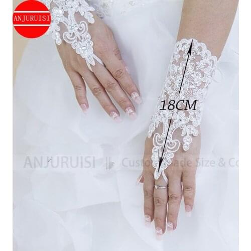 Свадебные перчатки без пальцев ANJURUISI China At AliExpress