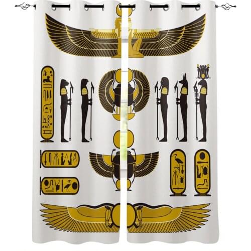Ancient Egypt Symbol Hieroglyph Window Treatments Curtains Valance Window Blinds Bedroom Curtains Kids Room Decor