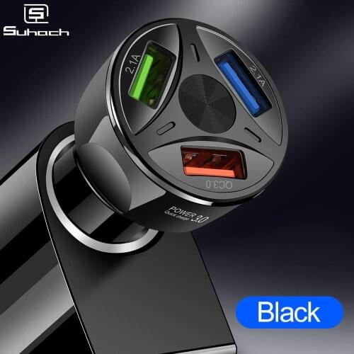 Suhach Quick Charge 3.0 2.0 USB Car Charger For Samsung Xiaomi 9 Redmi Note 7 Huawei P30 Pro Fast Car Charging Phone Charger