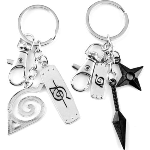14 styles Anime Keychain Ninja Kunai Weapon Model Pendant Keyrings Men Women CreativeTrinket Jewelry Bags Car Key Chains