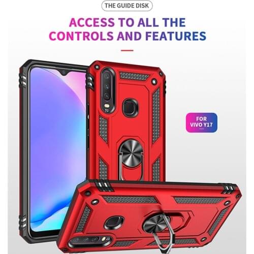 For VIVO Y11 Y12 Y15 Y17 2019 Case Armor Rugged Military Car Holder Ring Cover For VIVO Y11 Y12 Y15 Y17 2019 6.35" Coque funda
